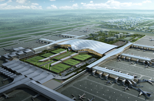 ”航站区鸟瞰图“
